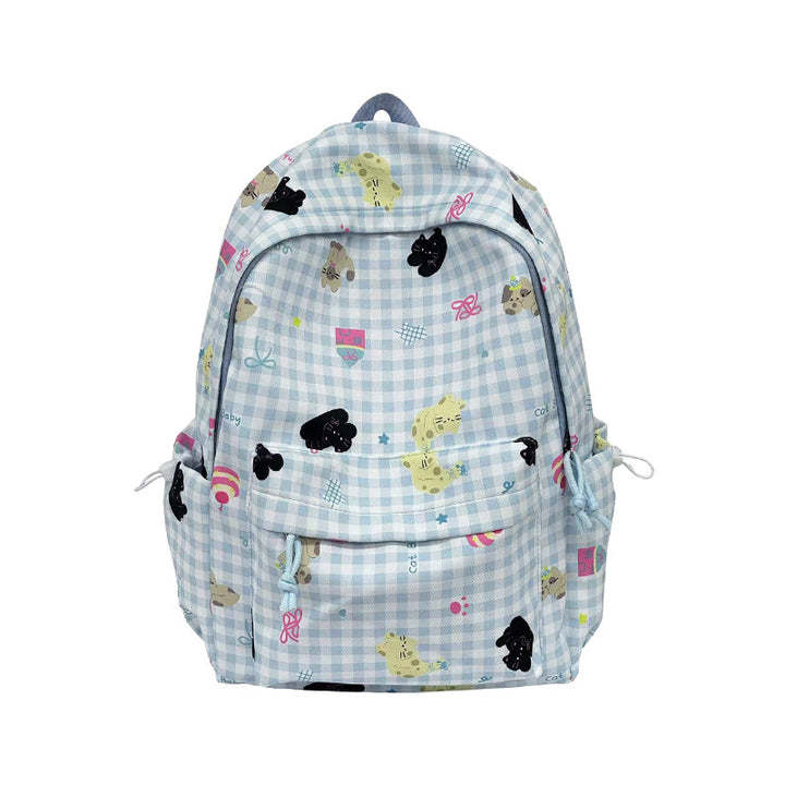 Backpack with Creative Checkered Pattern and Playful Appliqués Stornfield