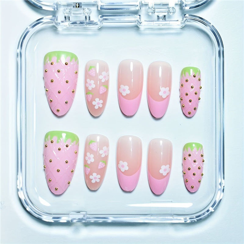 Strawberry-Themed Press-On Nail Set Stornfield