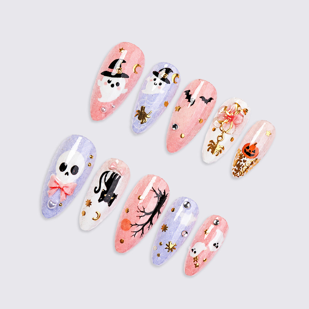 Halloween Artificial Nail Set with Creative, Spooky Designs Stornfield