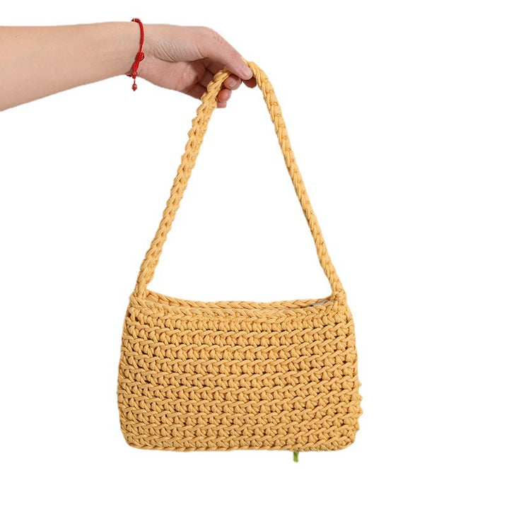 Handmade straw crossbody bag with structured design Stornfield