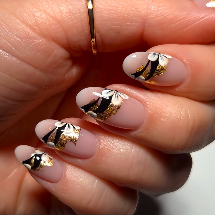 Artistic Floral Gel Press-On Nails Stornfield