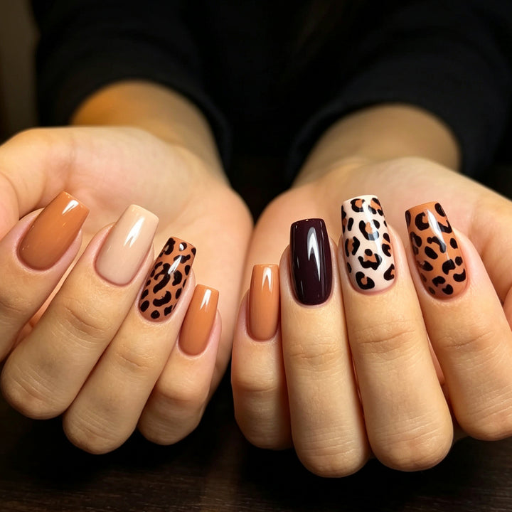 Elegant Leopard Print Acrylic Nail Art Stornfield