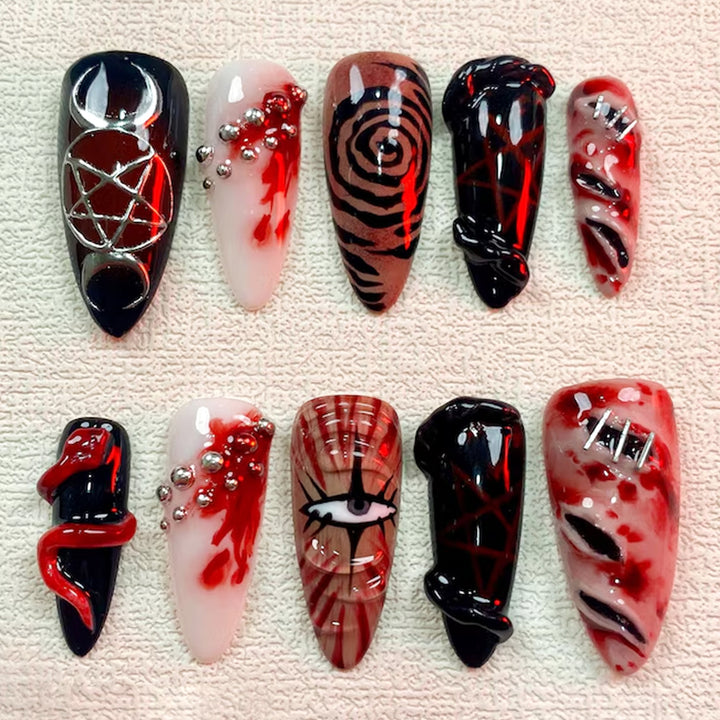 Creative Halloween Nail Art Set with Creepy Designs Stornfield