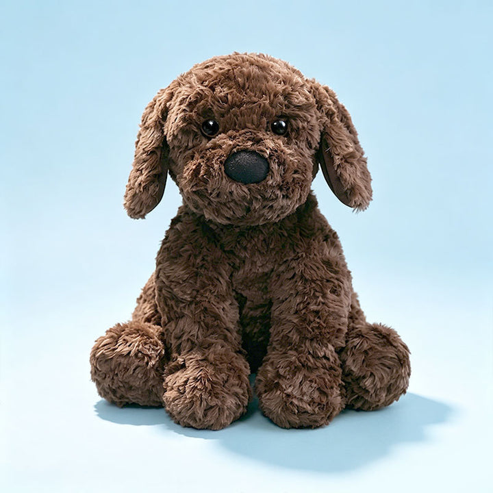 Plush Sitting Cow Comforter Toy with Mixed Faux-Fur Patches Stornfield