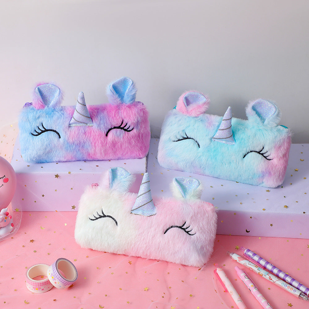 Plush Unicorn-Themed Pencil Case
