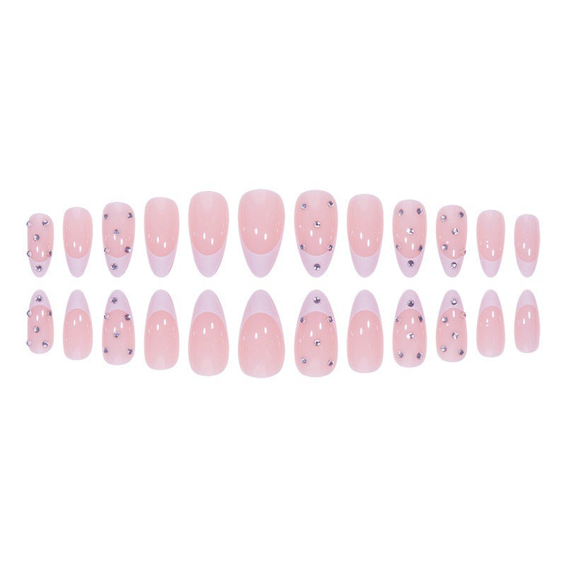 Elegant Artificial Nail Tips in Glamorous French Design Stornfield