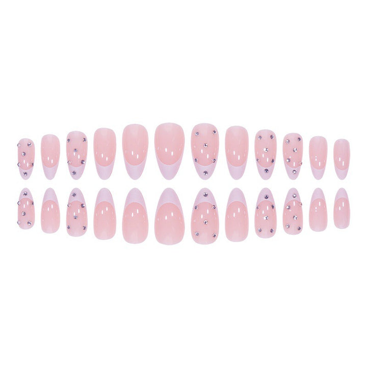 Elegant Artificial Nail Tips in Glamorous French Design Stornfield