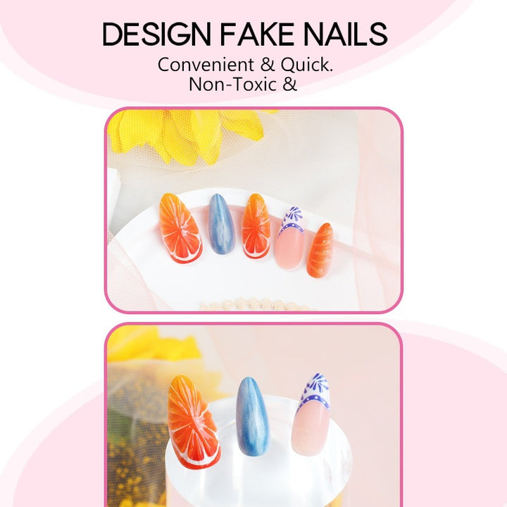 Nail Art Set with Fruity Motifs and Colorful Designs Stornfield