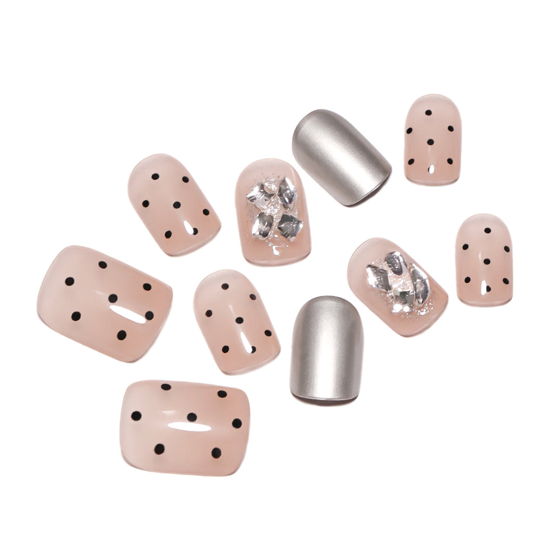 Artificial nail extensions with elegant accent decoration Stornfield