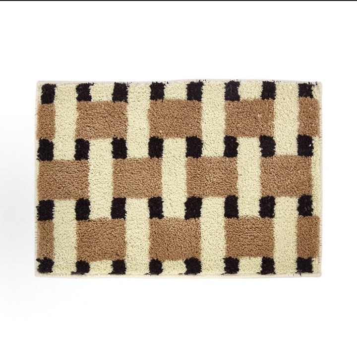 Plush Geometric Bathroom Mat