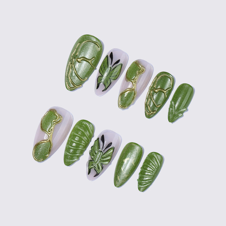 Creative Nail Art Set with Insect and Leaf Patterns Stornfield