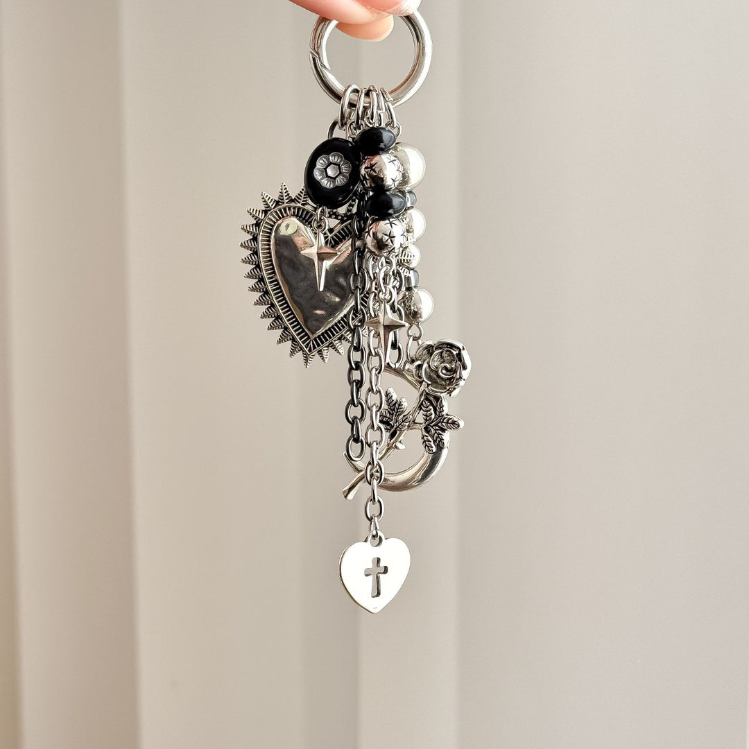 Keychain with heart and floral motif Stornfield