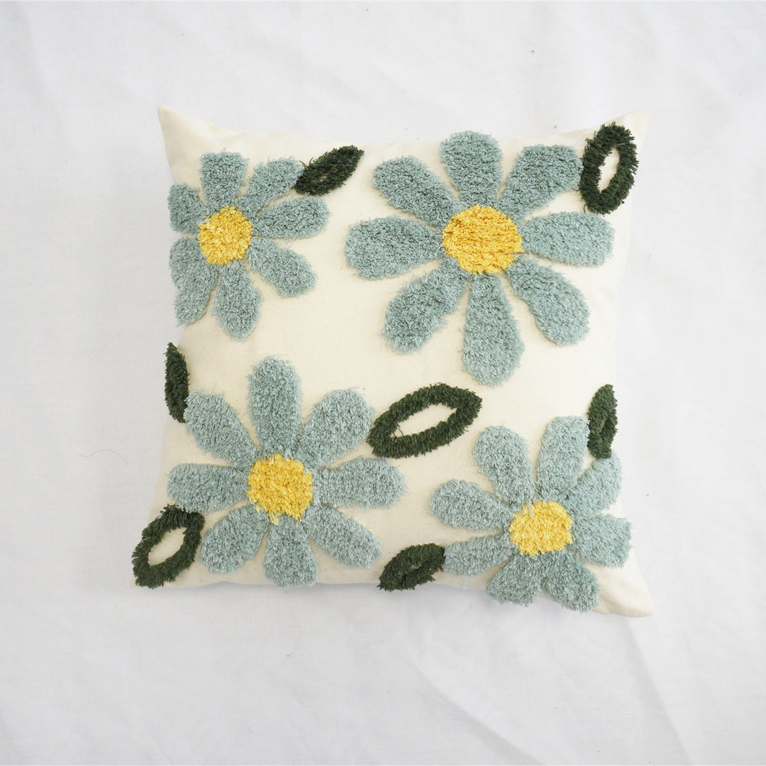 Artistic Floral Embroidered Cushion