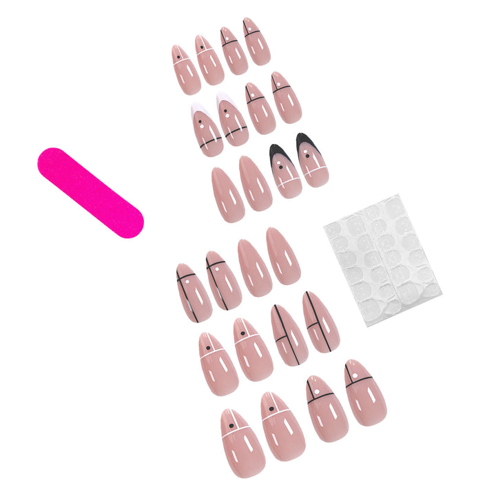 Artistic artificial nails with geometric design Stornfield