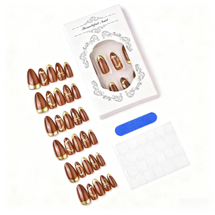 Elegant artificial nails with gold accents Stornfield