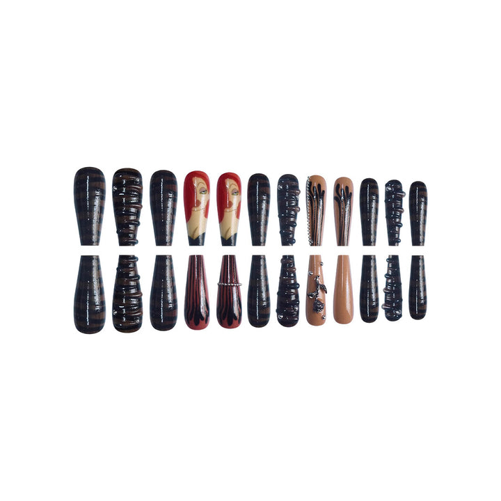 Artistic Character-Themed Press-On Nails Stornfield