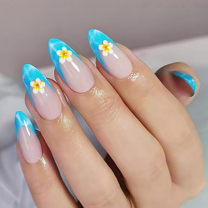 Creative artificial nails with floral accents Stornfield