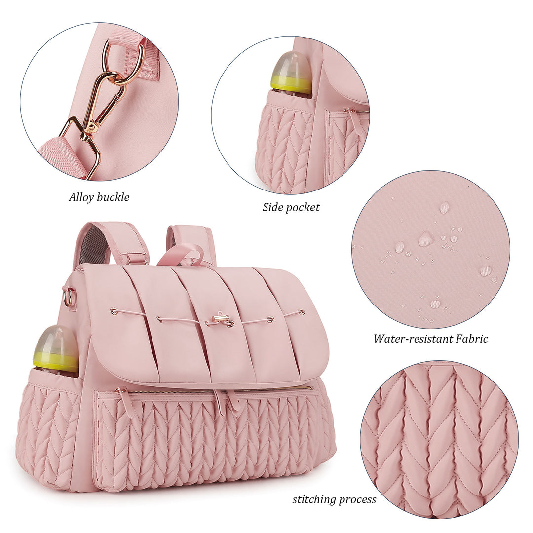 Elegant and Stylish Backpack with Faux Leather and Woven Design Stornfield