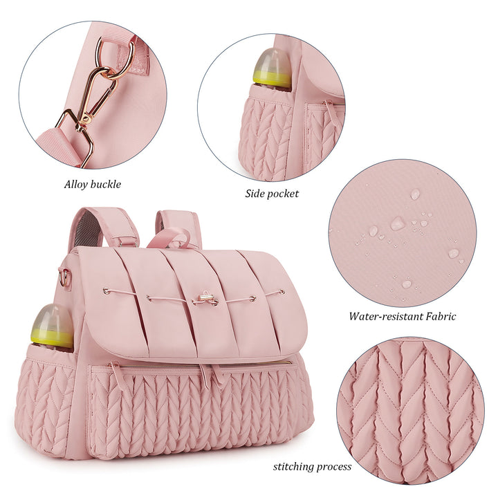 Elegant and Stylish Backpack with Faux Leather and Woven Design Stornfield