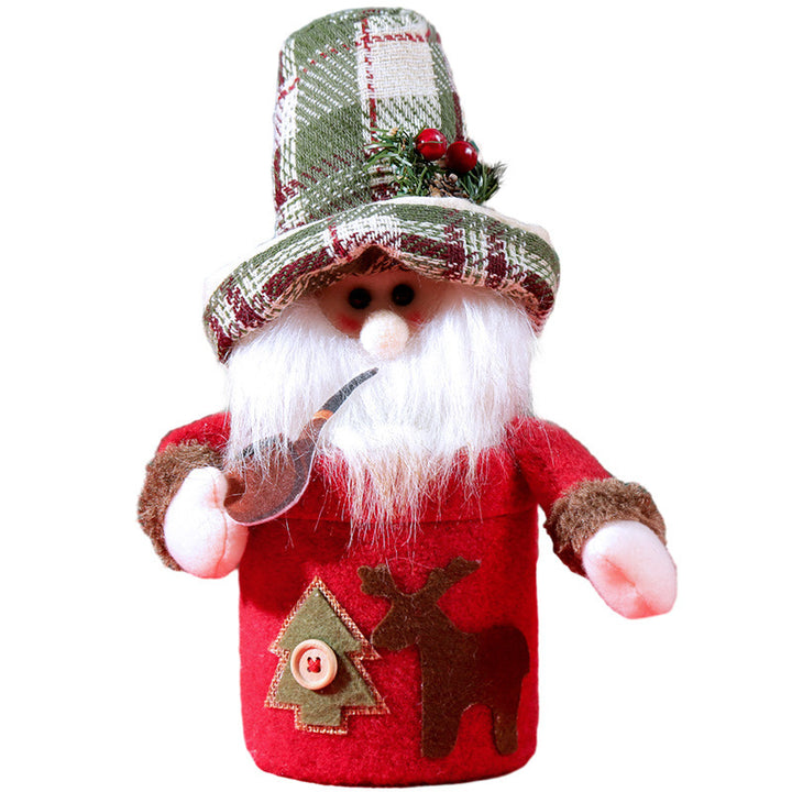 Decorative snowman figure with heart pattern