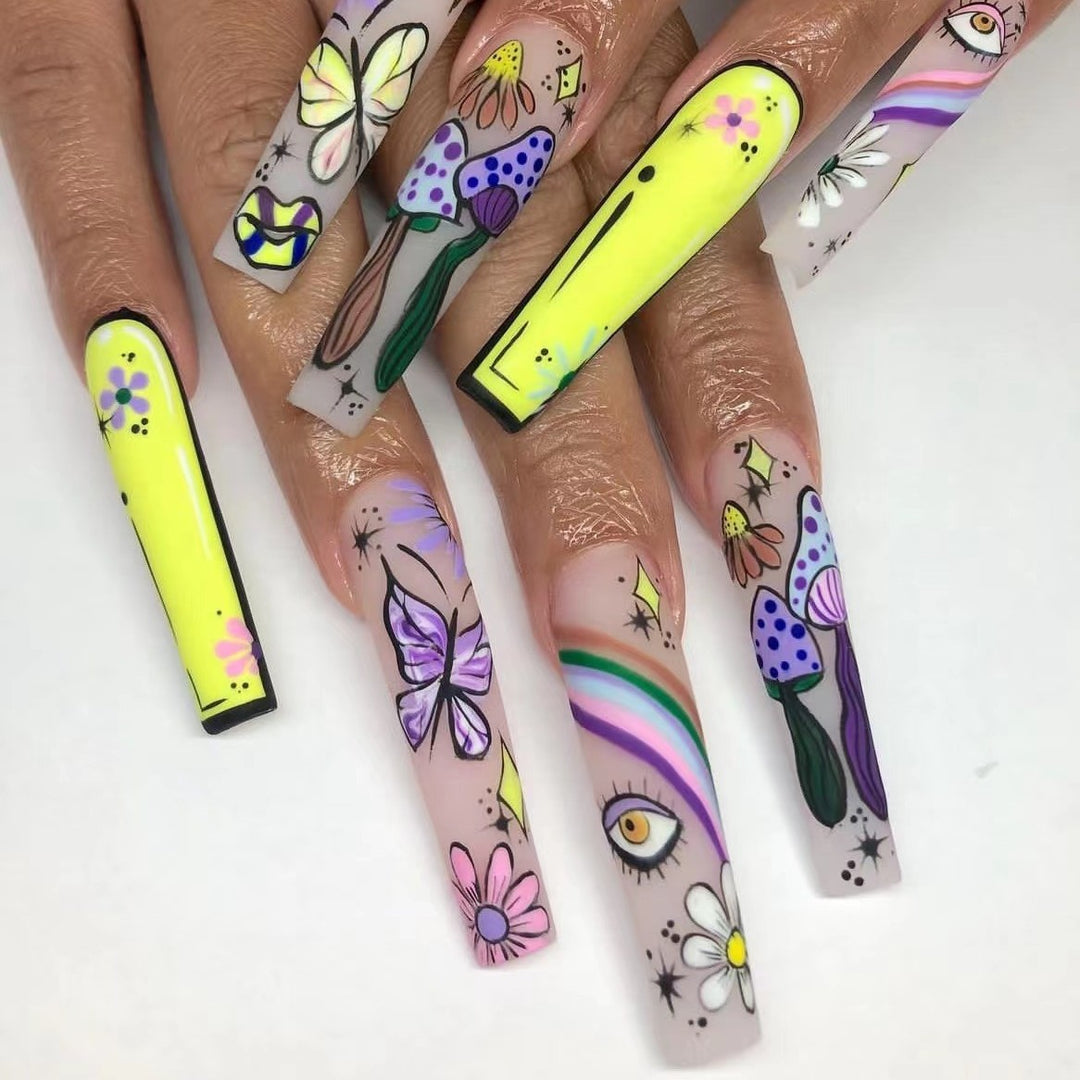Artificial nails in creative flower design Stornfield
