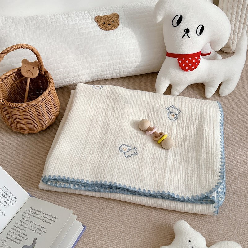 Unisex cuddly muslin blanket with cute animal design Stornfield