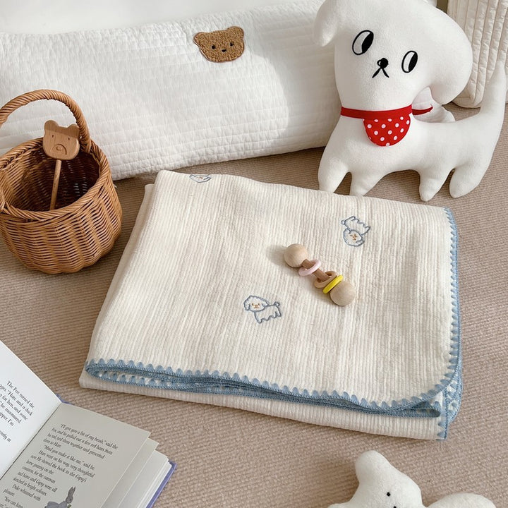 Unisex cuddly muslin blanket with cute animal design Stornfield