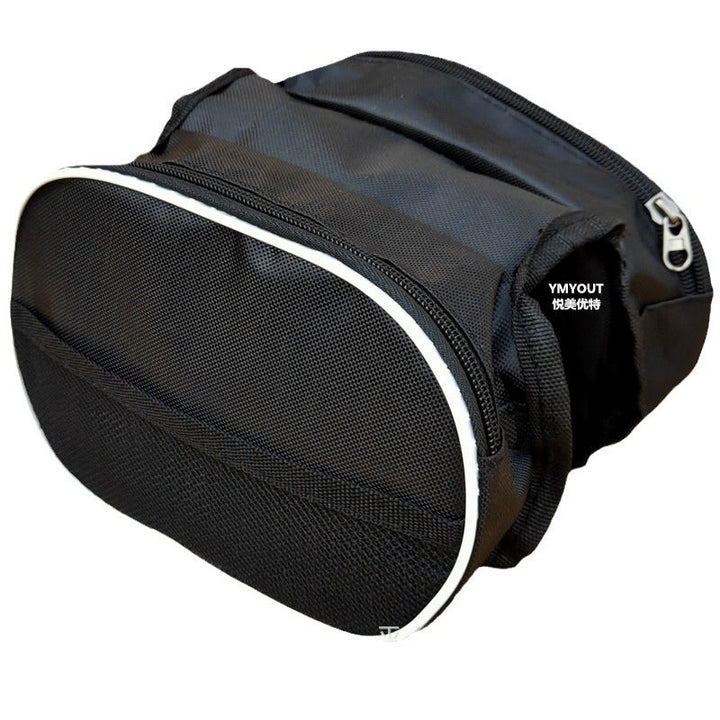 dual-compartment reflective cycling saddle pannier bag with waterproof fabric and quick-release straps Stornfield