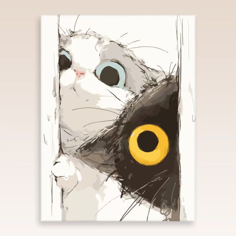 Whimsical Cat Portrait Wall Art Stornfield