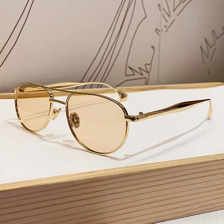 Ladies fashionable pilot sunglasses with elegant gold frame Stornfield