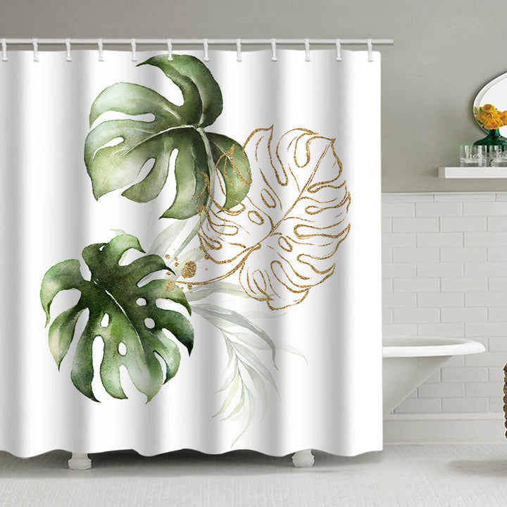 Botanical Leaf Pattern Shower Curtain Stornfield