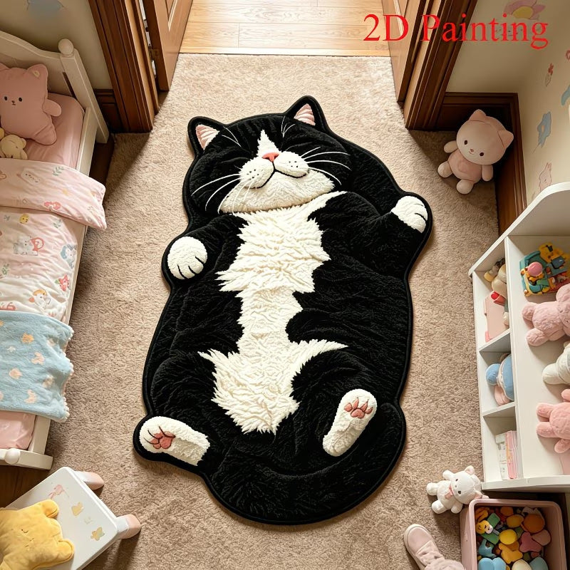 Cat-shaped Plush Rug