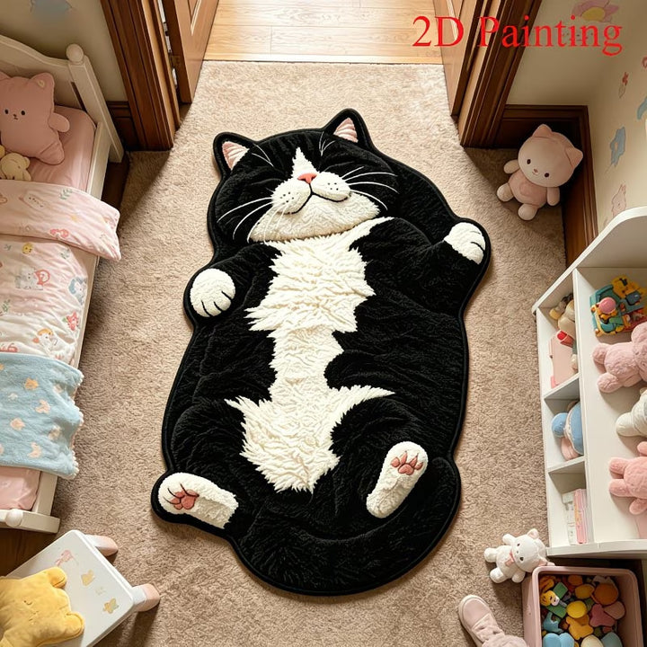 Cat-shaped Plush Rug