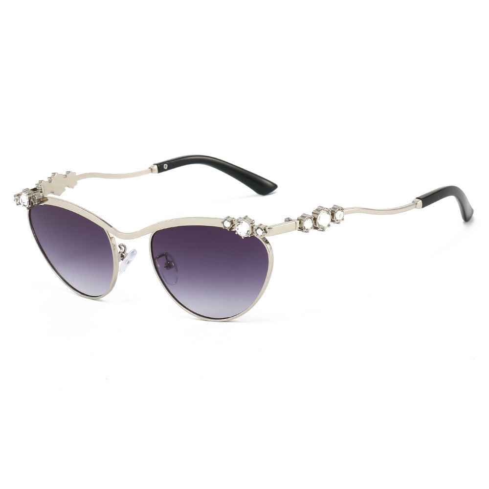 Women's Cat-Eye Sunglasses with Sparkling Stone Accents Stornfield