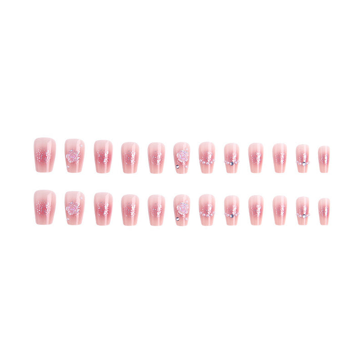 Elegant Floral Decorative Press-On Nail Set