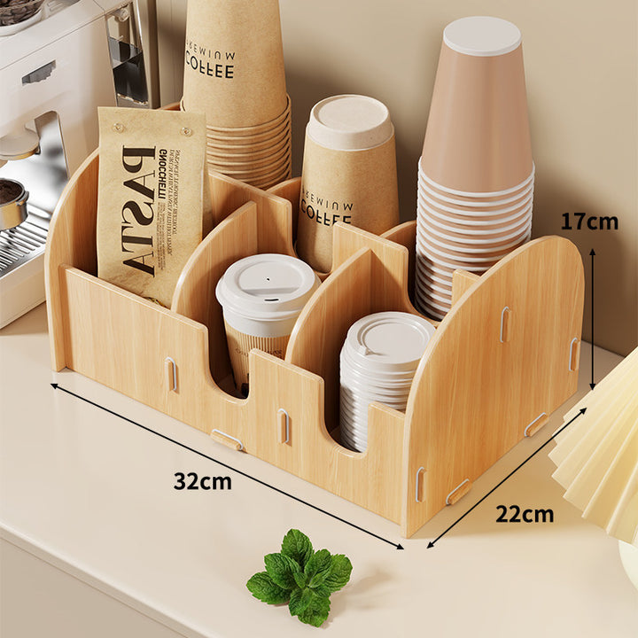 Multi-Tier Countertop Coffee Station Organizer with Modular Dividers