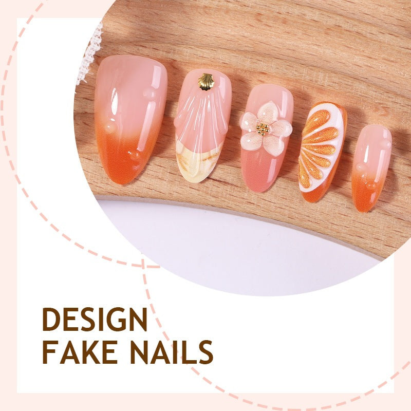Creative nail set with floral and fruit decorations Stornfield