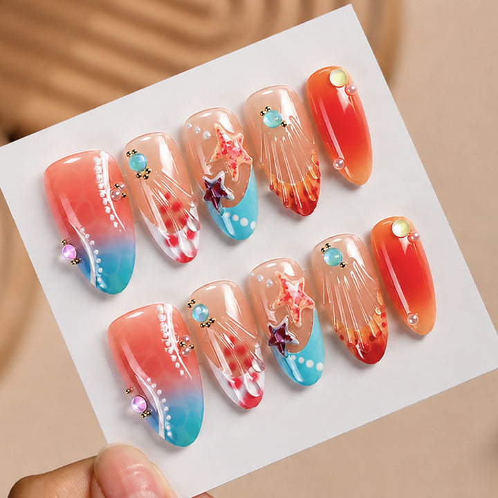 Art nail set with colorful accents and striking designs Stornfield