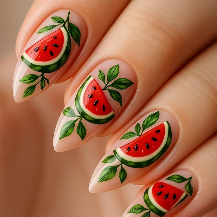 Artificial nails with cheerful melon design Stornfield