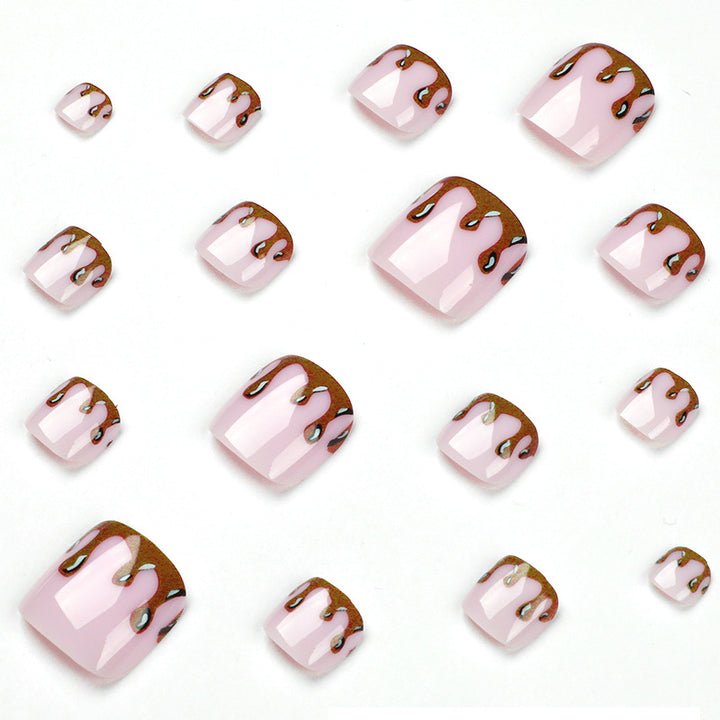 Creative nail art in chocolate glaze design Stornfield