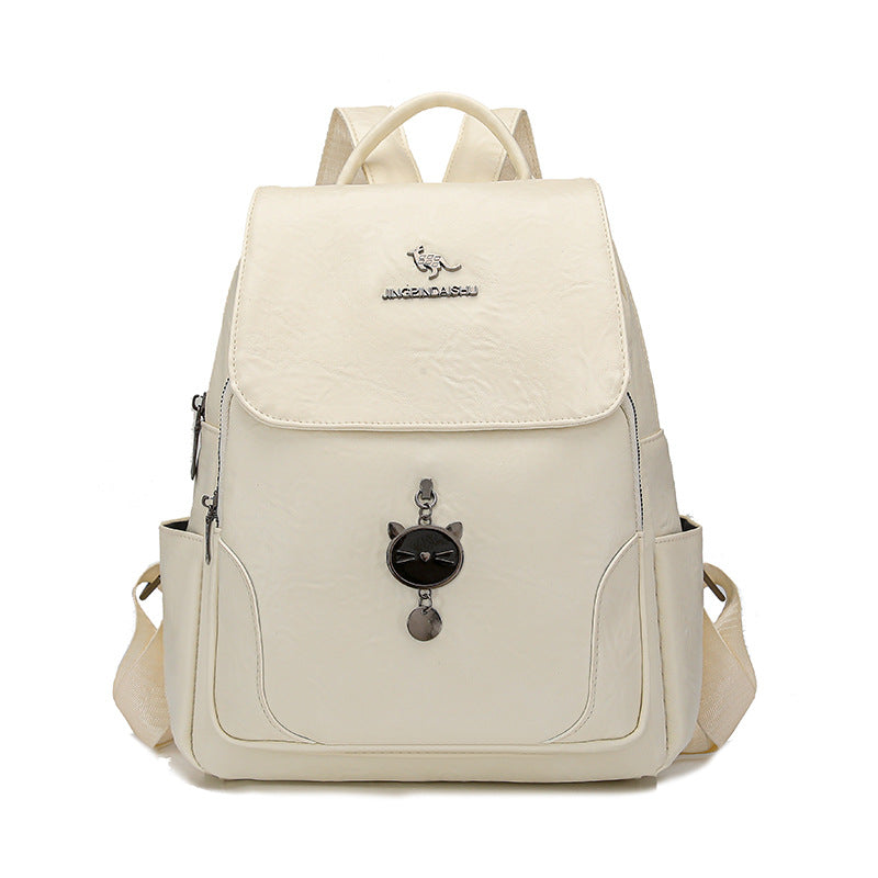 Cute Cat-Themed Leather Backpack Stornfield