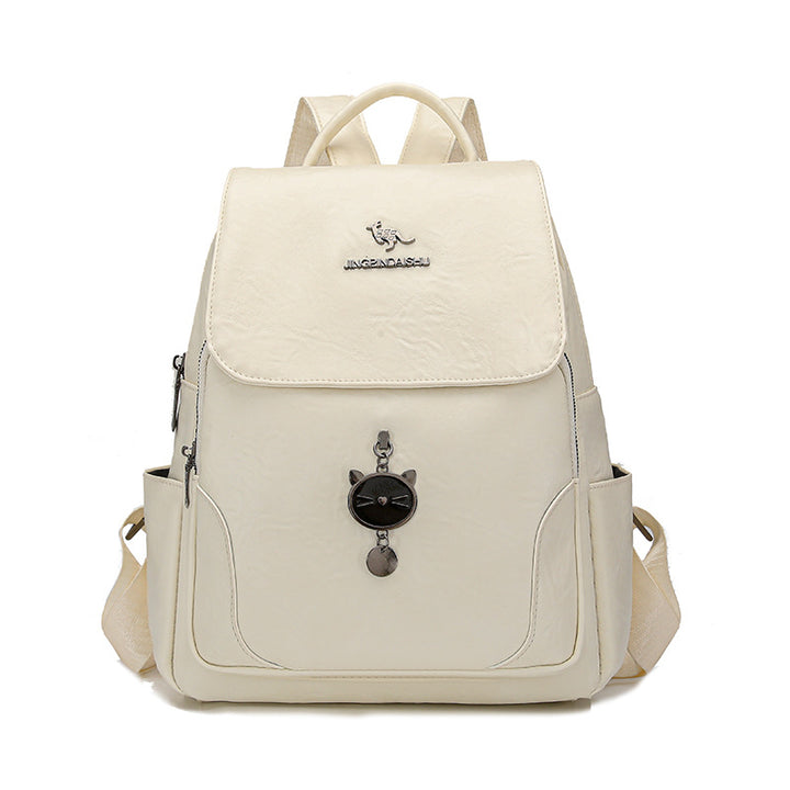 Cute Cat-Themed Leather Backpack Stornfield