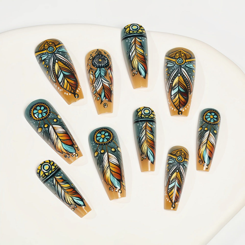 Creative feather design artificial nails Stornfield