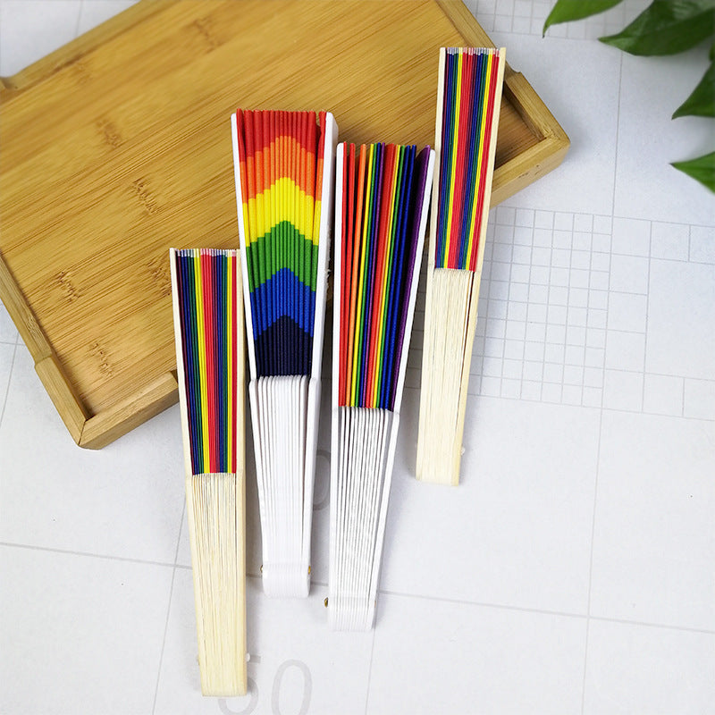 Women's colorful hand fan with artistic design Stornfield