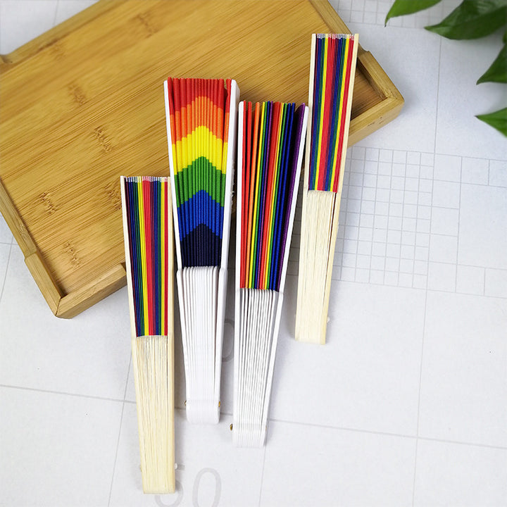 Women's colorful hand fan with artistic design Stornfield