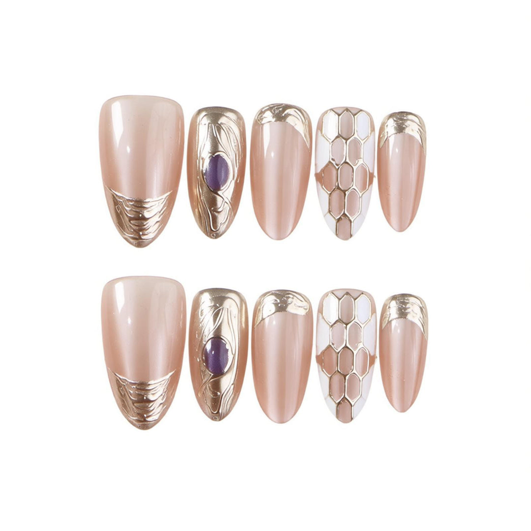 Luxurious Decorative Press-On Nail Set Stornfield
