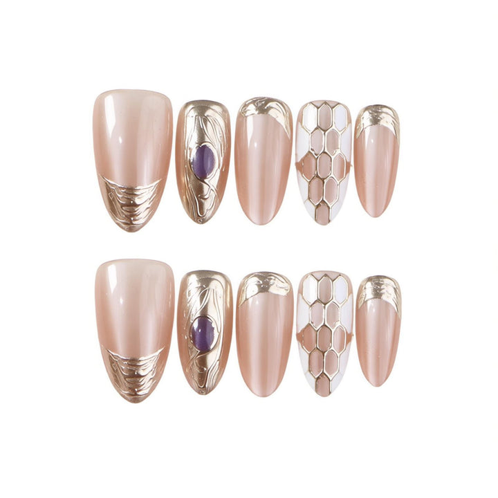 Luxurious Decorative Press-On Nail Set Stornfield