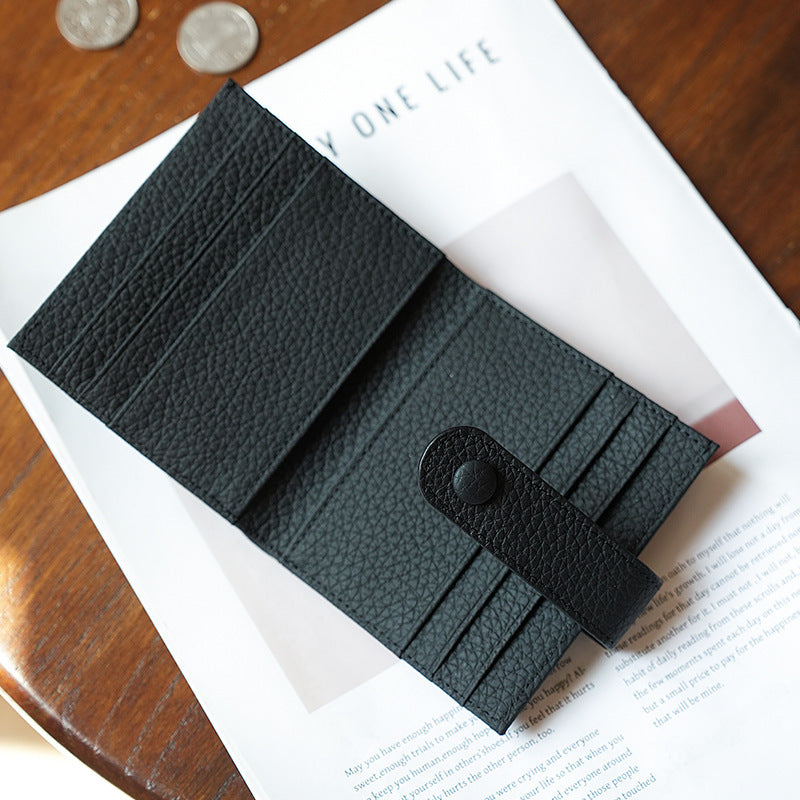 Textured Leather Bi-Fold Wallet