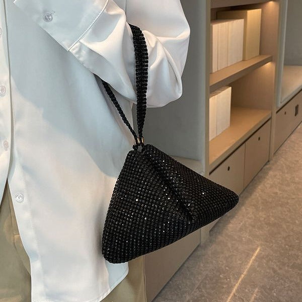 Sequined Rhinestone Shoulder Bag