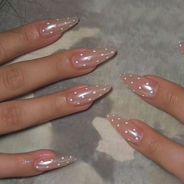 Artistic Polka Dot Stiletto Press-On Nails Stornfield